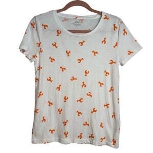 J.Crew Vintage Cotton All Over Lobster Short Sleeve Tee Shirt Women's Small